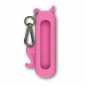 Preview: pinke Silikonhülle in Einhorn-Form für Victorinox Classic Messer, Vorderseite