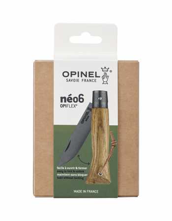 Opinel néo6, BLACK OAK, Eichenholz, Verpackung