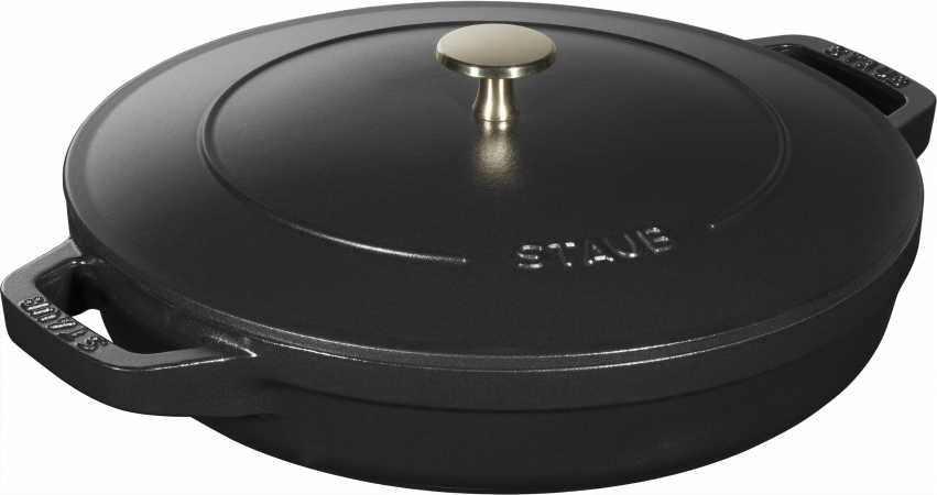 Staub Kochtopfset, Gusseisen, 2-tlg., Schwarz, Pfanne mitDeckel