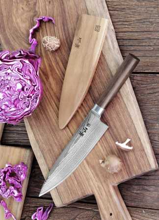 Fleischmesser Santoku Cangshan J Serie 7 Zoll, Griff aus Blackwood