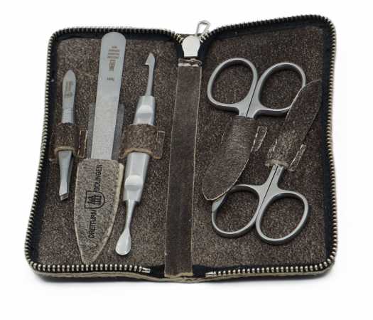 Dreiturm Etui Wildbock 5-tlg., Grau offen