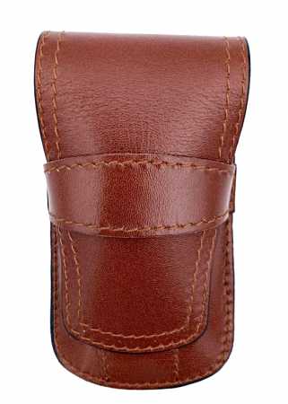 Dreiturm Stecketui aus Rindsleder, 4-tlg., Whisky