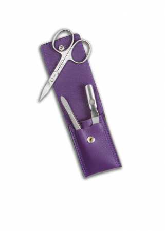 Dreiturm Etui aubergine 3 Teile, offen