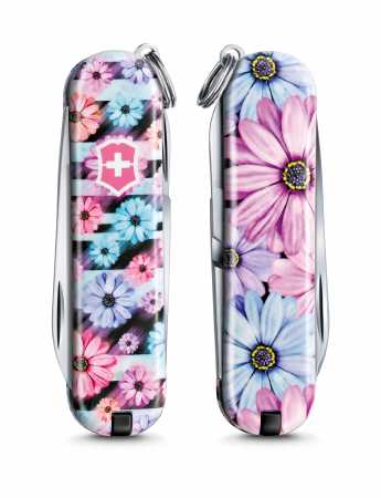 Taschenmesser Victorinox Classic,  Limited Edition "Dynamic Floral", Vorder- und Rückseite