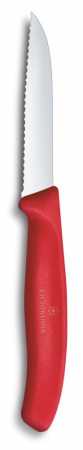 Victorinox Gemüsemesser Wellenschliff Mittelspitz, Rot