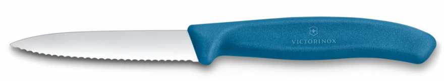 Victorinox Gemüsemesser Wellenschliff Mittelspitz Blau