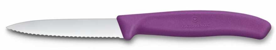Victorinox Gemüsemesser Wellenschliff Mittelspitz, Violett