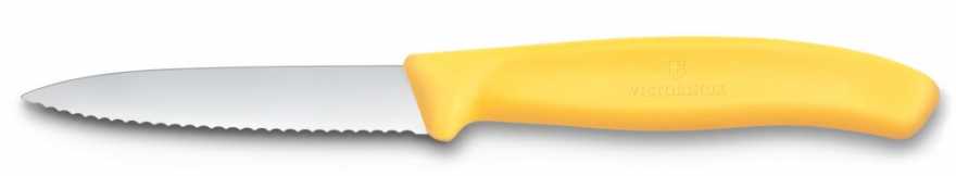 Victorinox Gemüsemesser, Wellenschliff, Mittelspitz, Gelb