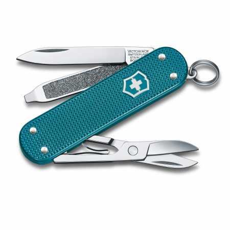 Taschenmesser Victorinox Classic Colors Alox, "Wild Jungle", petrol, aufgeklappt