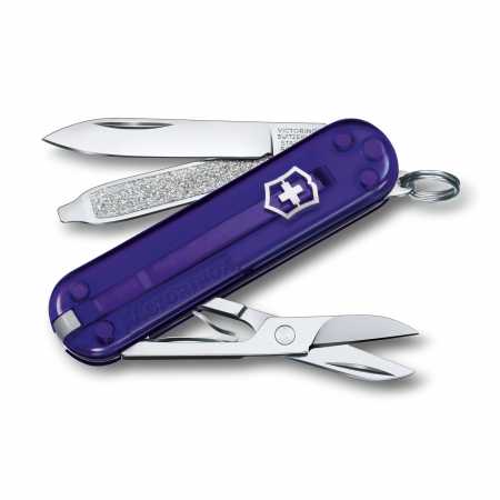 Taschenmesser Victorinox Classic Colors, "Persian Indigo", violett transparent, aufgeklappt