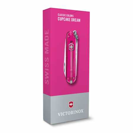 Taschenmesser Victorinox Classic Colors, "Cupcake Dream", pink transparent, Verpackung