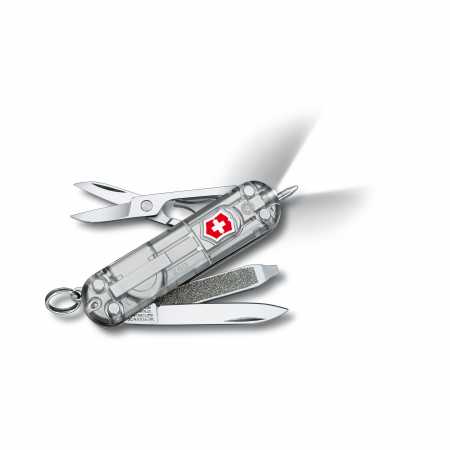 Taschenmesser  Signature Lite von Victorinox in transparentem Silber.