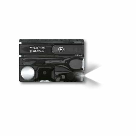 Swisscard lite von Victorinox in Schwarz mit LED-Licht, 8,2 cm