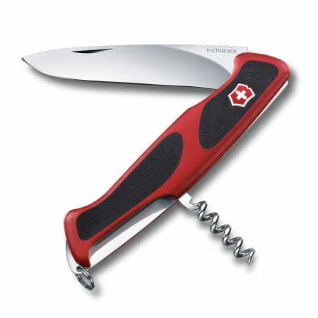 Taschenmesser Victorinox Ranger Grip 52 mit Zwei-Komponenten-Schalen in Rot-Schwarz.