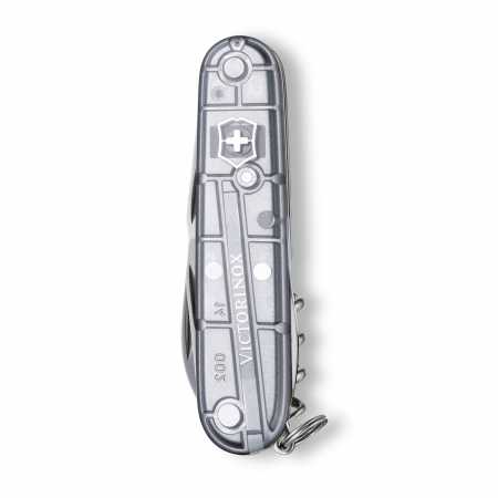 Victorinox Offiziersmesser Huntsman in transparentem Silber, zugeklappt