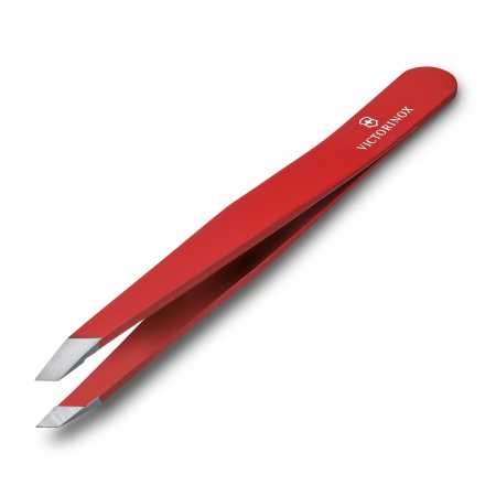 abgeschrägte rostfreie Pinzette von Rubis mit Soft Touch Oberfläche, rostfreier Edelstahl, 9,5 cm