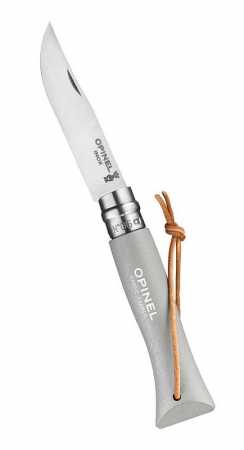 Opinel Taschenmesser No 6 Colorama mit Lederkordel, Grau