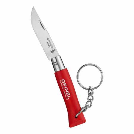 kleines Taschenmesser Opinel No 4, mit Anhänger, rot