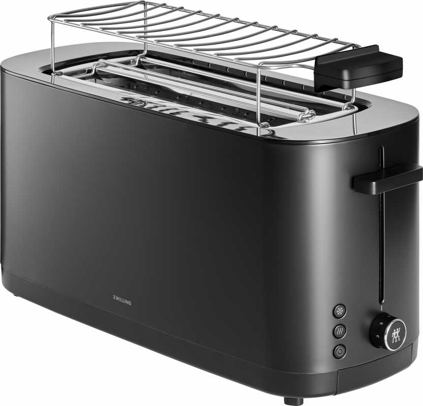 Zwilling Enfinigy Toaster mit Brötchenaufsatz, Schwarz, mit Brötchenaufsatz