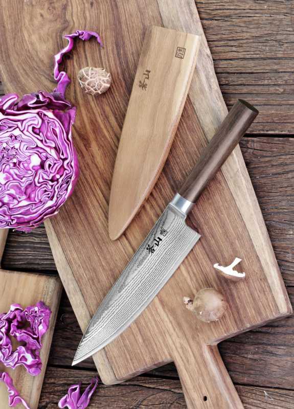 Fleischmesser Santoku Cangshan J Serie 7 Zoll, Griff aus Blackwood
