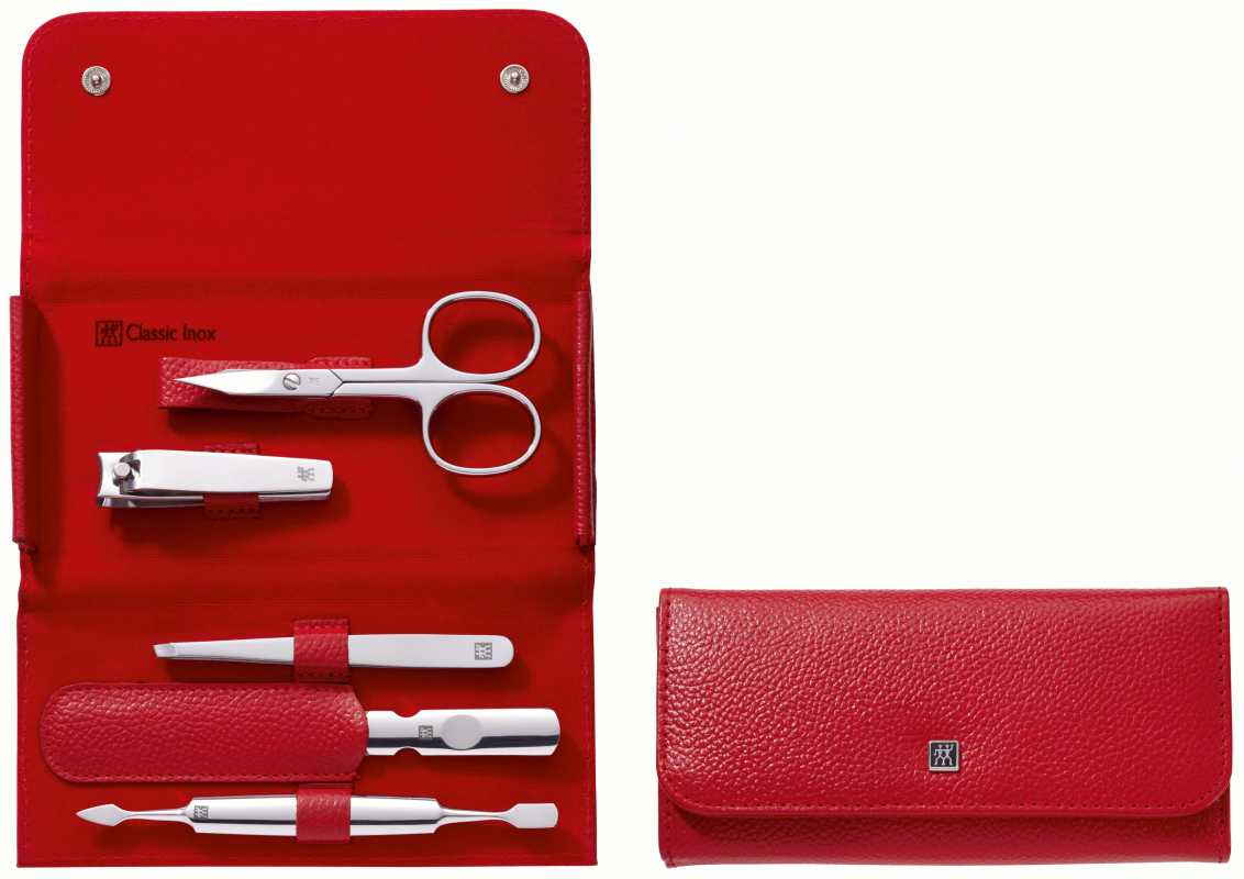 Zwilling Classic Inox Druckknopf-Etui, 5-tlg, rot