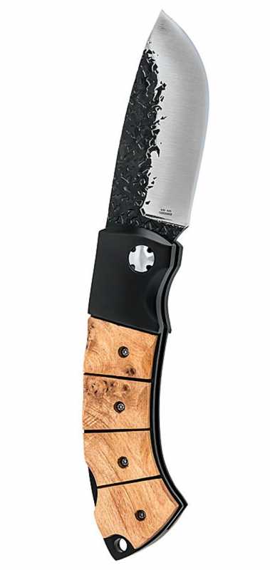 Herbertz CJH Taschenmesser, Birkenwurzelholz, offen Rückseite