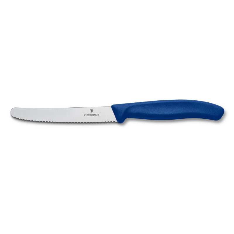 Victorinox Tomatenmesser mit Wellenschliff, 11 cm, Blau