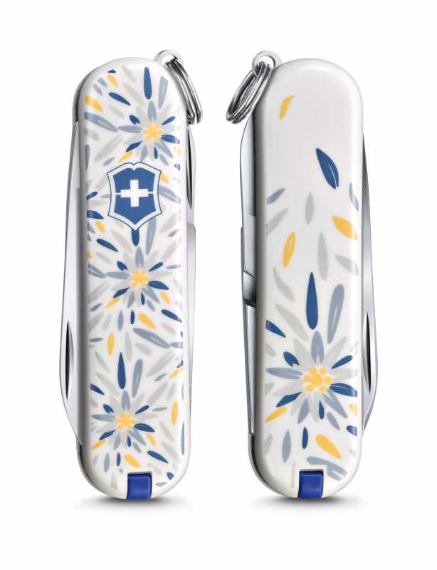 Taschenmesser Victorinox Classic,  Limited Edition "Alpine Edelweiss", Vorder- und Rückseite