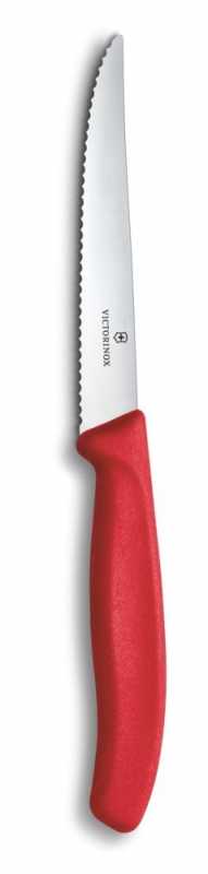 Victorinox Steak- und Pizzamesser Wellenschliff, Rot