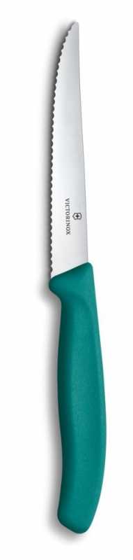 Victorinox Steak- und Pizzamesser Wellenschliff, Grün