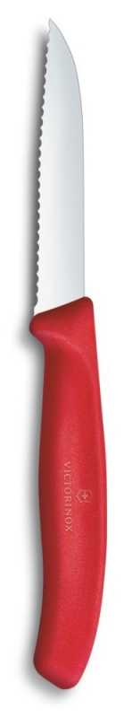 Victorinox Gemüsemesser Wellenschliff Mittelspitz, Rot