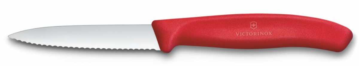 Victorinox Gemüsemesser Wellenschliff Mittelspitz Rot