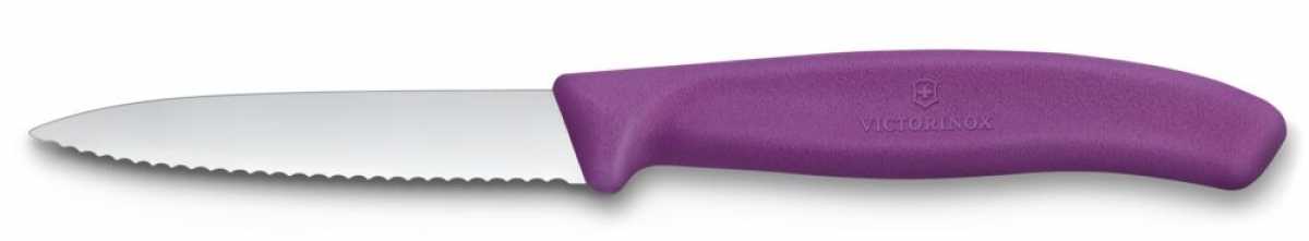 Victorinox Gemüsemesser Wellenschliff Mittelspitz, Violett
