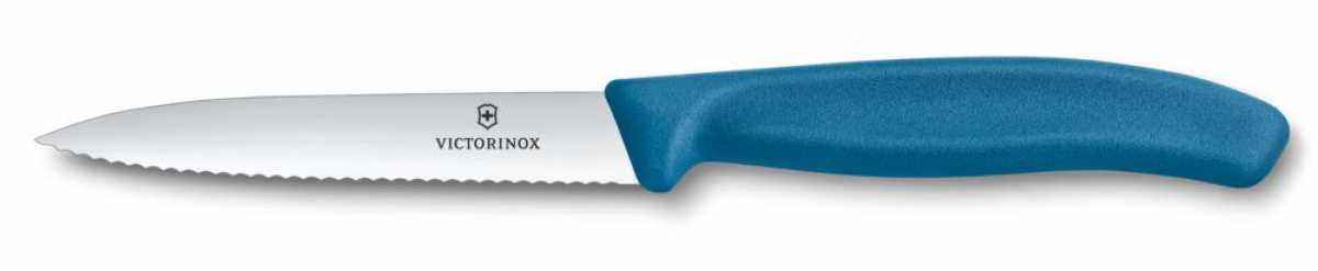 Victorinox Gemüsemesser Wellenschliff Mittelspitz Blau