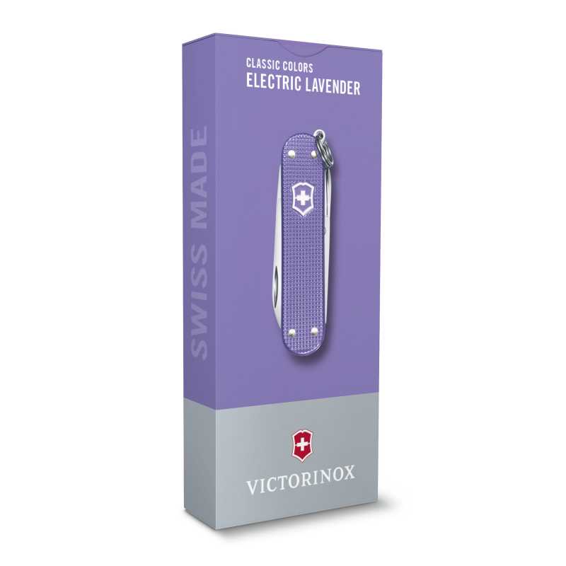 Taschenmesser Victorinox Classic Colors Alox, "Electric Lavender", lila, Verpackung