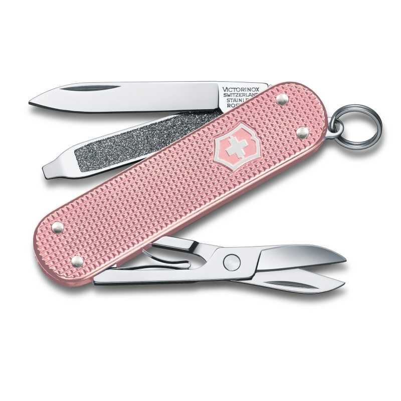 Taschenmesser Victorinox Classic Colors Alox, "Cotton Candy", rosa, aufgeklappt