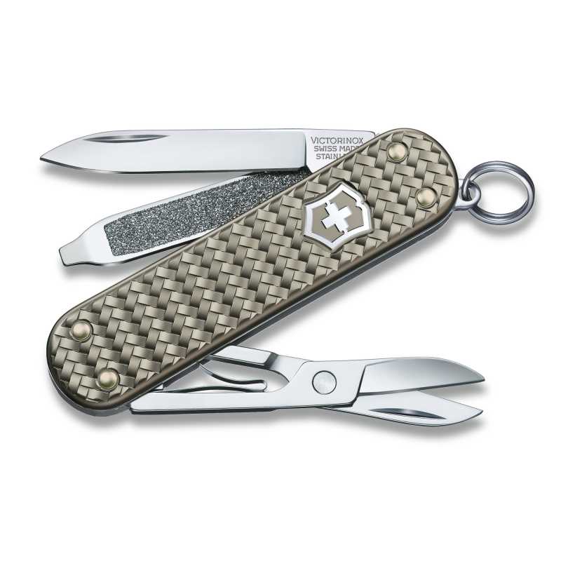 Victorinox Taschenmesser Classic Precious Alox, Infinite Grey, offen