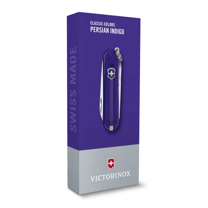 Taschenmesser Victorinox Classic Colors, "Persian Indigo", violett transparent, Verpackung