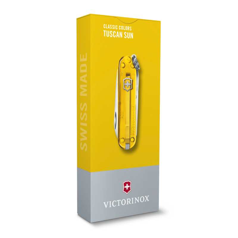 Taschenmesser Victorinox Classic Colors, "Tuscan Sun", gelb transparent, Verpackung