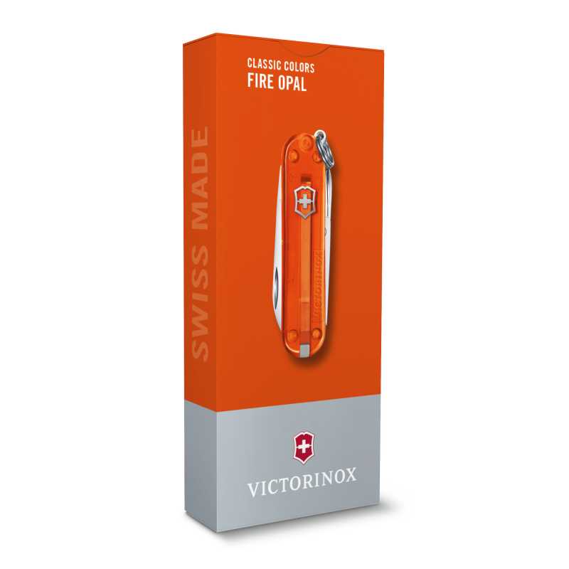 Taschenmesser Victorinox Classic Colors, "Fire Opal", orange, Verpackung