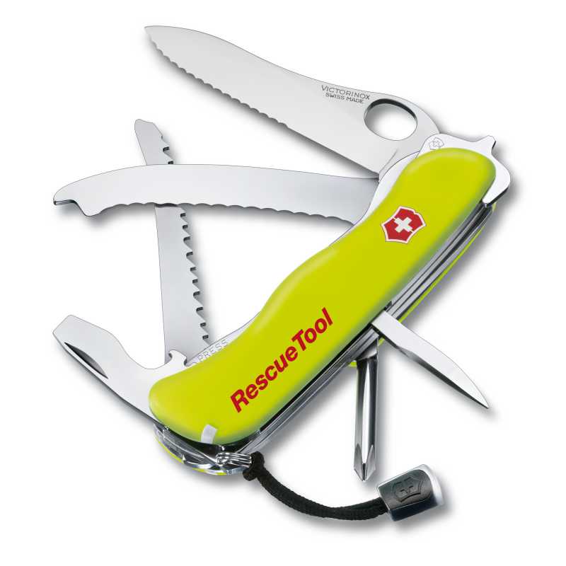 Victorinox Rescue Tool in nachtleuchtendem Gelb.