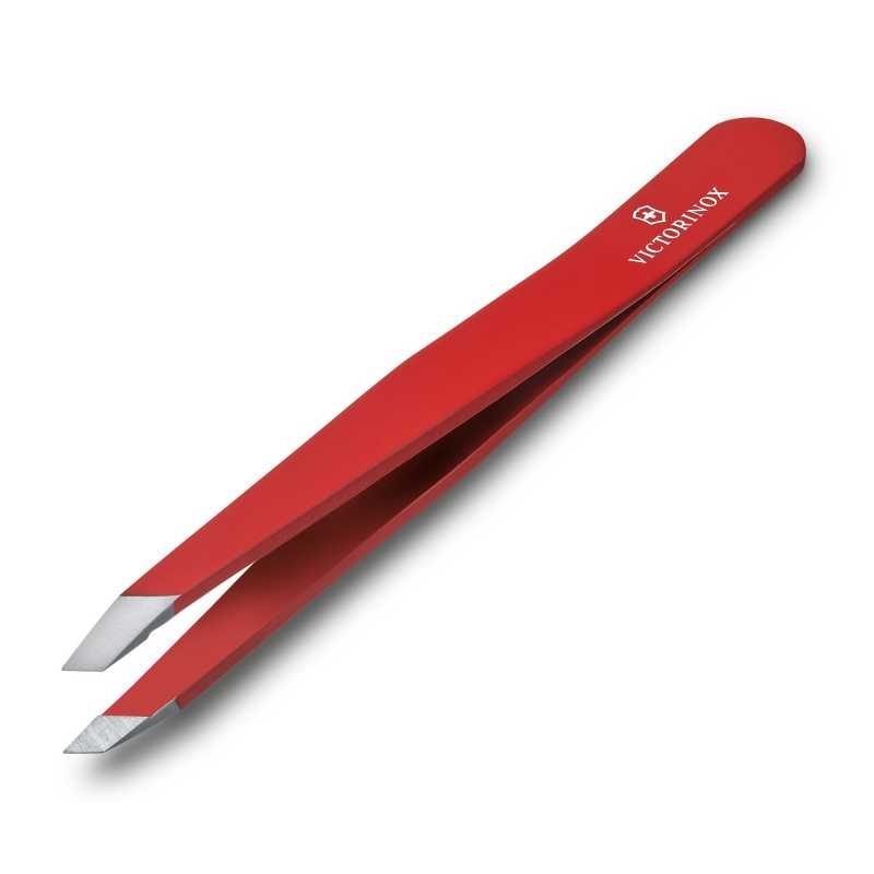 abgeschrägte rostfreie Pinzette von Rubis mit Soft Touch Oberfläche, rostfreier Edelstahl, 9,5 cm