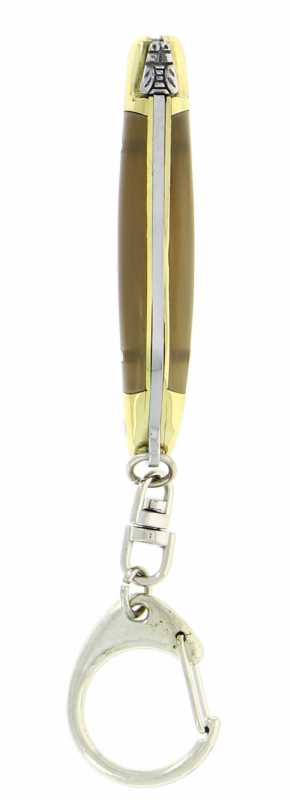 Forge de Laguiole Taschenmesser mit Öse helles Horn 7 cm, Draufsicht