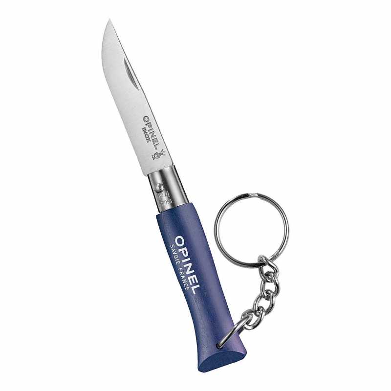 kleines Taschenmesser Opinel Colorama No 4, Blau mit Kette