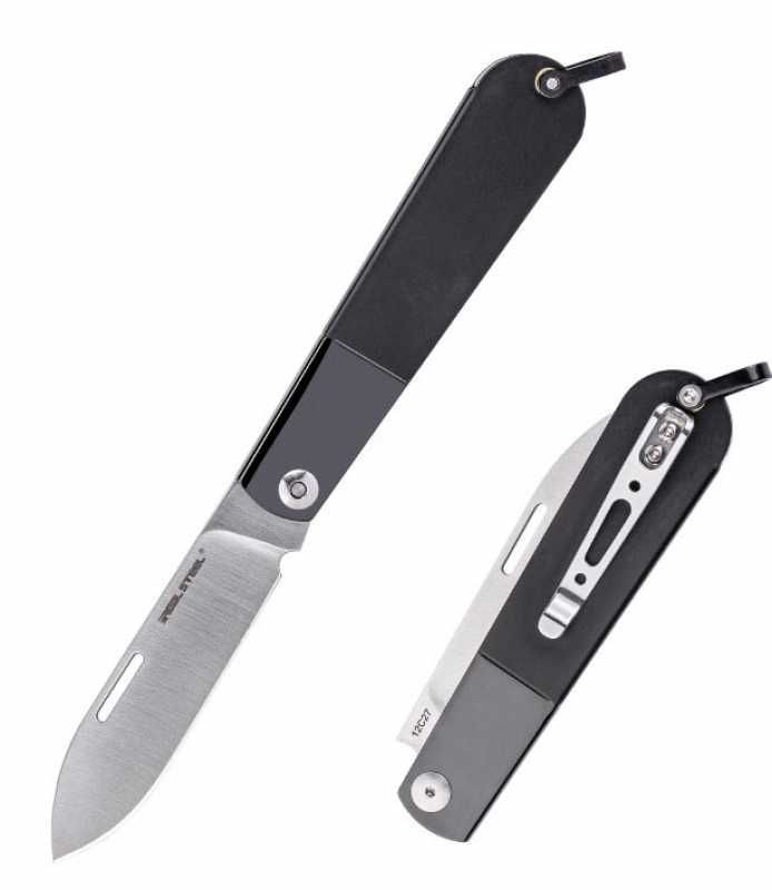 Real Barlow Taschenmesser Schwarz offen und geschlossen