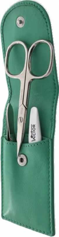 Wictor Maniküreset, 3tlg., vernickelt, Grün, offen