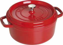 Staub Cocotte Gusseisen, 24 cm, Kirsch-Rot