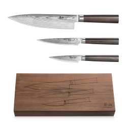 Cangshan Haku Serie 3-teiliges Set mit Messerbox, komplett