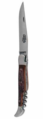 Forge de Laguiole Taschenmesser mit Korkenzieher 11 cm Klinge Fasseichen-Holz T12 Stahl