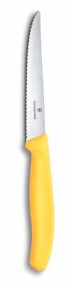 Victorinox Steak- und Pizzamesser Wellenschliff, Gelb